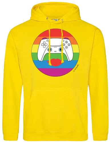 Cuteroller Rainbow - Caricatura, Ruth Hebler, Controller, Regenbogen, Rainbow, Pride, Queer, LGBTQIA+, Diversität, Gaming - Standard Hoodie