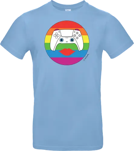 Cuteroller Rainbow - Caricatura, Ruth Hebler, Controller, Regenbogen, Rainbow, Pride, Queer, LGBTQIA+, Diversität, Gaming - Standard T-Shirt