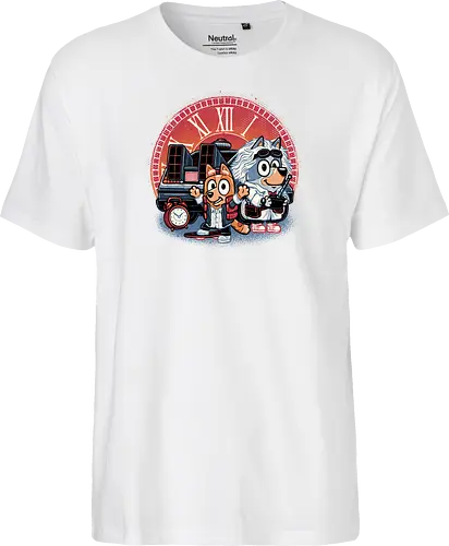 Bark in Time we go - TV series, animation, puppy, cute, funny, mash up, movie, retro, time travel, space, science fiction - Fairtrade T-Shirt