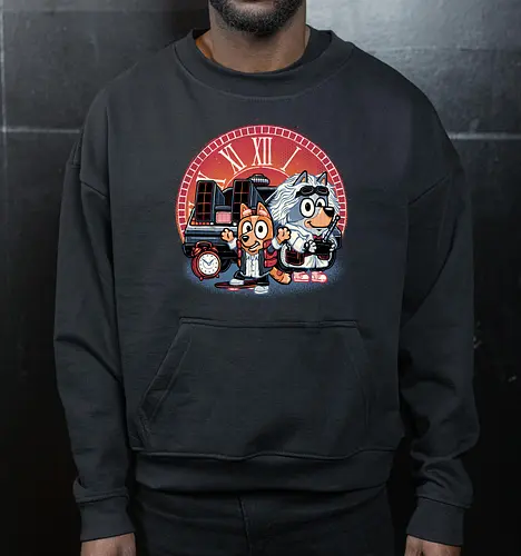 Bark in Time we go - TV series, animation, puppy, cute, funny, mash up, movie, retro, time travel, space, science fiction - Cropped Sweatshirt