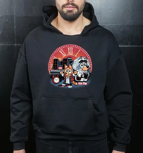 Bark in Time we go - TV series, animation, puppy, cute, funny, mash up, movie, retro, time travel, space, science fiction - Cropped Hoodie