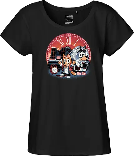 Bark in Time we go - TV series, animation, puppy, cute, funny, mash up, movie, retro, time travel, space, science fiction - Fairtrade Girl Shirt