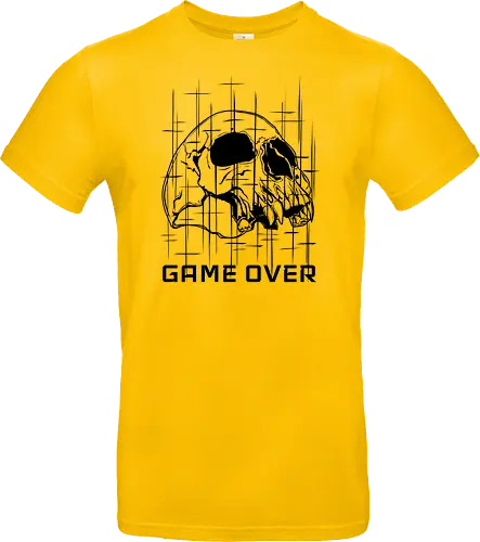 GAME_OVER // NULL_BLACK - Game Over, Skull, Totenkopf, Dunkelheit, Nichts, Void, Horror Art, Cyberpunk, Glitch Art, Retro Gaming, Geek, Nerd, Arcade, LAN Party, Streamer, Null Black, Techwear, Dark Gaming, Gaming Shirt, Retro Games, Vector Art - Standard T-Shirt