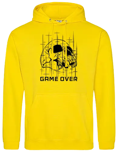 GAME_OVER // NULL_BLACK - Game Over, Skull, Totenkopf, Dunkelheit, Nichts, Void, Horror Art, Cyberpunk, Glitch Art, Retro Gaming, Geek, Nerd, Arcade, LAN Party, Streamer, Null Black, Techwear, Dark Gaming, Gaming Shirt, Retro Games, Vector Art - Standard Hoodie