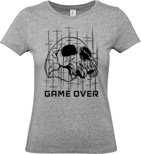 GAME_OVER // NULL_BLACK - Game Over, Skull, Totenkopf, Dunkelheit, Nichts, Void, Horror Art, Cyberpunk, Glitch Art, Retro Gaming, Geek, Nerd, Arcade, LAN Party, Streamer, Null Black, Techwear, Dark Gaming, Gaming Shirt, Retro Games, Vector Art - Standard T-Shirt (Women)