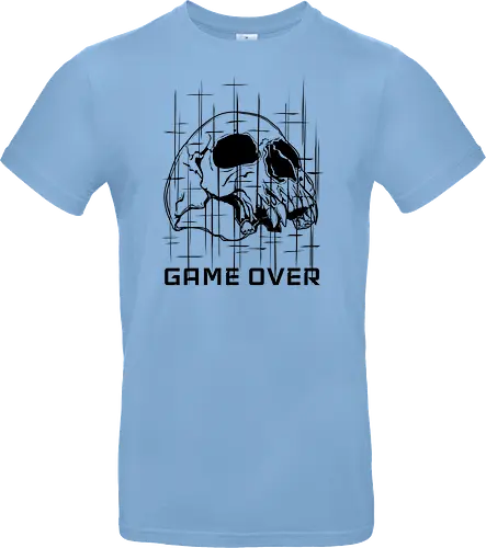 GAME_OVER // NULL_BLACK - Game Over, Skull, Totenkopf, Dunkelheit, Nichts, Void, Horror Art, Cyberpunk, Glitch Art, Retro Gaming, Geek, Nerd, Arcade, LAN Party, Streamer, Null Black, Techwear, Dark Gaming, Gaming Shirt, Retro Games, Vector Art - Standard T-Shirt