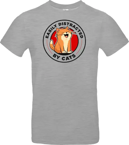 Katzen Lenken Mich Leicht Ab Lustiges Katzenliebhaber Design  - Katzenliebhaber, lustige Katze, leicht abgelenkt von Katzen, Geschenk Katzenmama, Geschenk Katzenpapa, orange Tabby Katze, süßes Katzendesign, Katzen Abzeichen Logo, Retro Katze, verrückte Katzenfrau, Geschenk Katzenbesitzer, Tierliebhaber, Katzenhumor, lustiges Tierzitat, Geschenk für Katzenmenschen, Tabby Katzenliebhaber, katzenverrückt, Geschenk für Katzenliebhaber, Tierfreund, Katzenfan, süßes Kätzchen Design, Katzenzitat, Vintage Abzeichen Katze, Geburtstagsgeschenk Katzenliebhaber, Geschenk Tiermama - Standard T-Shirt