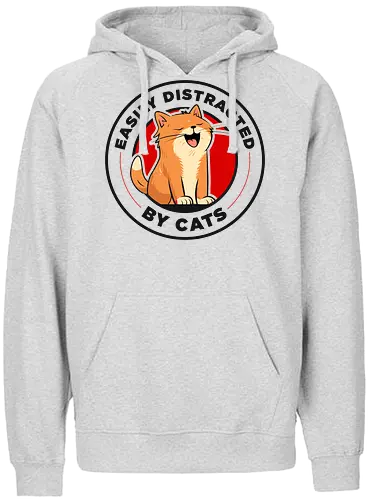 Katzen Lenken Mich Leicht Ab Lustiges Katzenliebhaber Design  - Katzenliebhaber, lustige Katze, leicht abgelenkt von Katzen, Geschenk Katzenmama, Geschenk Katzenpapa, orange Tabby Katze, süßes Katzendesign, Katzen Abzeichen Logo, Retro Katze, verrückte Katzenfrau, Geschenk Katzenbesitzer, Tierliebhaber, Katzenhumor, lustiges Tierzitat, Geschenk für Katzenmenschen, Tabby Katzenliebhaber, katzenverrückt, Geschenk für Katzenliebhaber, Tierfreund, Katzenfan, süßes Kätzchen Design, Katzenzitat, Vintage Abzeichen Katze, Geburtstagsgeschenk Katzenliebhaber, Geschenk Tiermama - Fairtrade Hoodie