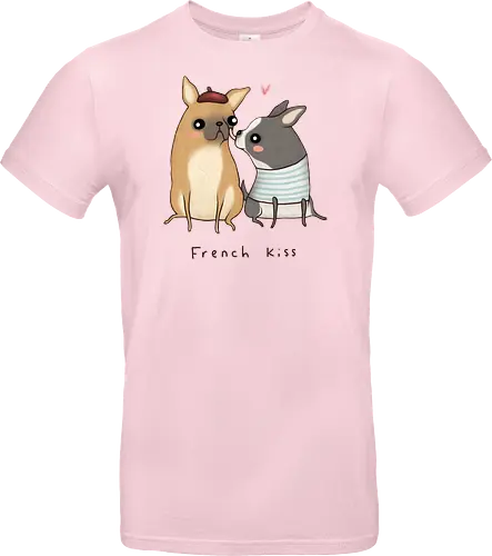 Süßes Hundepaar Baskenmütze Gestreiftes Shirt Herz