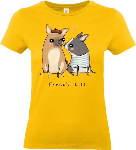 Süßes Hundepaar Baskenmütze Gestreiftes Shirt Herz