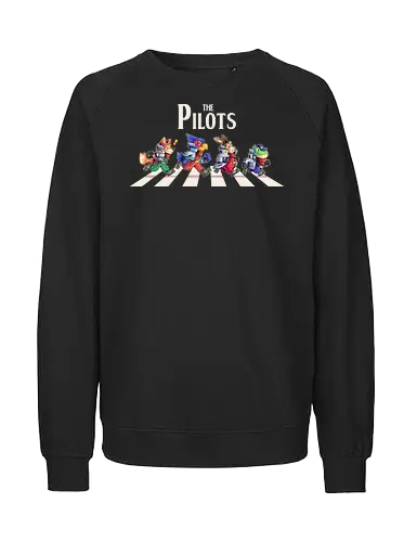 The Pilots - star fox, fox, abbey road, pilots, falco, switch, smash bros, smash, bros, Falco, Slippy, Peppy, Fox McCloud, rock, music, parody - Fairtrade Sweatshirt