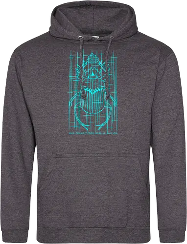 CODE_BASE_IS_SHIT // #00FFFF - cyberpunk, code, programming, nerd, rrg.exe, shit code, tech humor, developer, admin, bug, scarab, computer bug, dark art, glitch, geek - Standard Hoodie