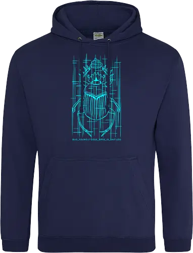 CODE_BASE_IS_SHIT // #00FFFF - cyberpunk, code, programming, nerd, rrg.exe, shit code, tech humor, developer, admin, bug, scarab, computer bug, dark art, glitch, geek - Standard Hoodie