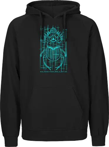 CODE_BASE_IS_SHIT // #00FFFF - cyberpunk, code, programming, nerd, rrg.exe, shit code, tech humor, developer, admin, bug, scarab, computer bug, dark art, glitch, geek - Fairtrade Hoodie