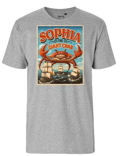 Sophia The Giant Crab - crab, ocean, sea, retro, vintage, monster, die Krabbe, Krabbe, meer - Fairtrade T-Shirt