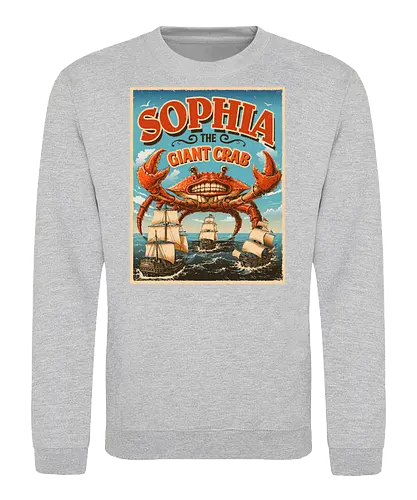 Sophia The Giant Crab - crab, ocean, sea, retro, vintage, monster, die Krabbe, Krabbe, meer - Sweatshirt