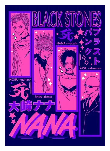 NANA Black Stones Blast Punk Band Poster