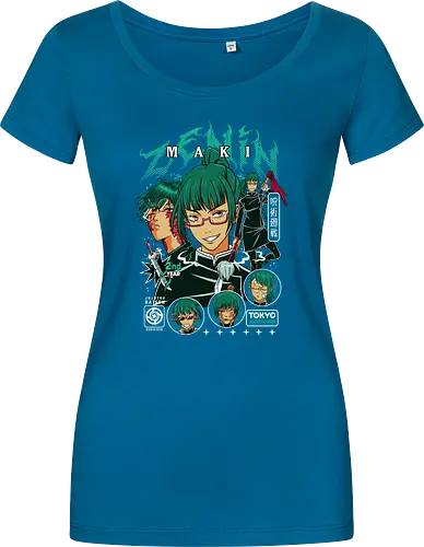 Maki Zenin Jujutsu Warrior Spirit - maki zenin, Jujutsu, strong female character, shonen warrior, anime girl power, manga illustration, jjk gift, weeb apparel - Women T-Shirt
