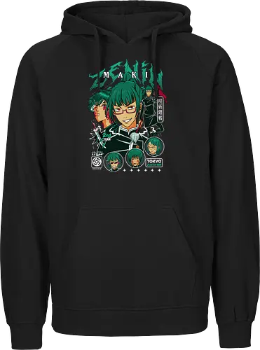 Maki Zenin Jujutsu Warrior Spirit - maki zenin, Jujutsu, strong female character, shonen warrior, anime girl power, manga illustration, jjk gift, weeb apparel - Fairtrade Hoodie