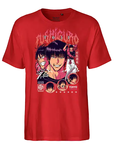 Toji Fushiguro JJK Apex Predator - toji fushiguro, Jujutsu, sorcerer killer, dark anime villain, intense manga art, anime collector gift, jjk lore, powerful character - Fairtrade T-Shirt