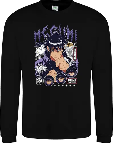 Megumi Fushiguro JJK Ten Shadows Unleashed - megumi fushiguro, Jujutsu, ten shadows technique, dark brooding anime, shonen manga hero, jjk fan art, anime gift for him, otaku tee - Sweatshirt