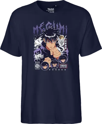 Megumi Fushiguro JJK Ten Shadows Unleashed - megumi fushiguro, Jujutsu, ten shadows technique, dark brooding anime, shonen manga hero, jjk fan art, anime gift for him, otaku tee - Fairtrade T-Shirt