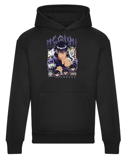 Megumi Fushiguro JJK Ten Shadows Unleashed - megumi fushiguro, Jujutsu, ten shadows technique, dark brooding anime, shonen manga hero, jjk fan art, anime gift for him, otaku tee - Heavyweight Hoodie