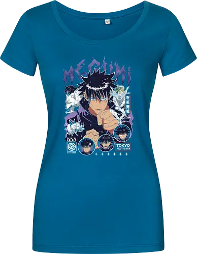 Megumi Fushiguro JJK Ten Shadows Unleashed - megumi fushiguro, Jujutsu, ten shadows technique, dark brooding anime, shonen manga hero, jjk fan art, anime gift for him, otaku tee - Women T-Shirt