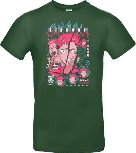 Sukuna Itadori JJK King of Curses Reigns - sukuna, yuji itadori, Jujutsu, king of curses, cursed energy anime, dual character art, jjk manga fan, dark shonen gift - Standard T-Shirt