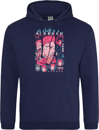 Sukuna Itadori JJK King of Curses Reigns - sukuna, yuji itadori, Jujutsu, king of curses, cursed energy anime, dual character art, jjk manga fan, dark shonen gift - Standard Hoodie