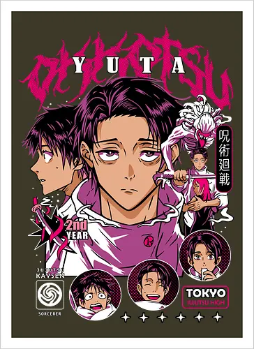 Yuta Okkotsu JJK Special Grade Rising - yuta okkotsu, Jujutsu, special grade student, rika cursed spirit, jjk volume zero, anime fan art, pink aesthetic anime, otaku birthday gift - Artprint