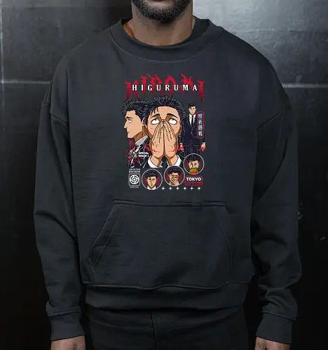 Hiromi Higuruma JJK Courtroom Cursed - higuruma, Jujutsu, special grade sorcerer, lawyer anime character, jjk culling game, anime gift idea, manga print, dark themed tee - Cropped Sweatshirt
