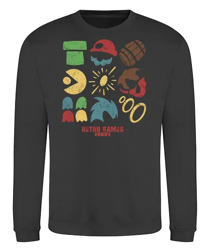 the retro club  - monster, daddy, infected, high risk, parasytes, game, retro, classic, video game, monstrous humanoid, horror, halloween, nightmare, post apocalypse, executioner, creature - Sweatshirt