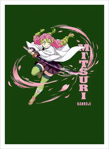 Slayer Mitsuri Kanroji Love Hashira Anime Design - Slayer, Mitsuri, Mitsuri Kanroji, Love Hashira, Hashira, Anime, Manga, Kimetsu no Yaiba, Otaku, Japan Anime, Anime Girl, Kawaii, Geschenk Anime, Geek - Artprint