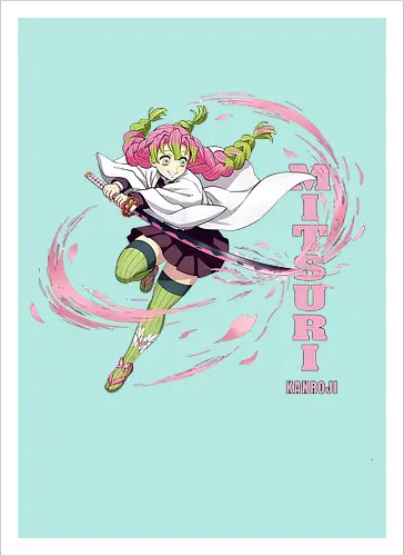 Slayer Mitsuri Kanroji Love Hashira Anime Design - Slayer, Mitsuri, Mitsuri Kanroji, Love Hashira, Hashira, Anime, Manga, Kimetsu no Yaiba, Otaku, Japan Anime, Anime Girl, Kawaii, Geschenk Anime, Geek - Artprint