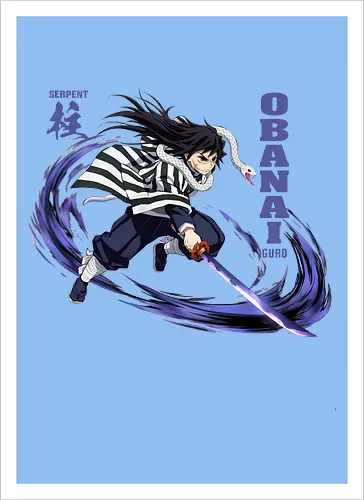 Slayer Obanai Iguro Serpent Hashira Anime Design - Slayer, Obanai, Obanai Iguro, Serpent Hashira, Hashira, Anime, Manga, Kimetsu no Yaiba, Otaku, Japan Anime, Anime Fan, Schlange, Geschenk Anime, Geek - Artprint