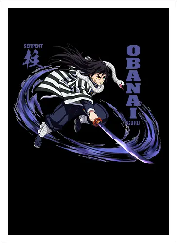 Slayer Obanai Iguro Serpent Hashira Anime Design - Slayer, Obanai, Obanai Iguro, Serpent Hashira, Hashira, Anime, Manga, Kimetsu no Yaiba, Otaku, Japan Anime, Anime Fan, Schlange, Geschenk Anime, Geek - Artprint