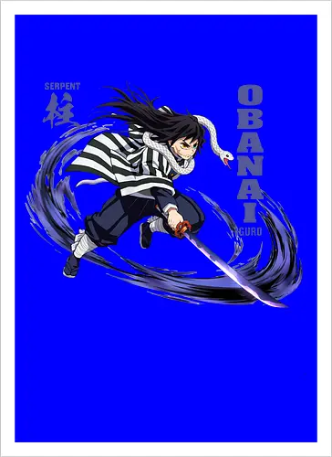 Slayer Obanai Iguro Serpent Hashira Anime Design - Slayer, Obanai, Obanai Iguro, Serpent Hashira, Hashira, Anime, Manga, Kimetsu no Yaiba, Otaku, Japan Anime, Anime Fan, Schlange, Geschenk Anime, Geek - Artprint