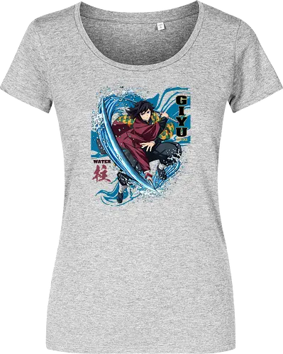 Slayer Giyu Tomioka Water Hashira Anime Design - Slayer, Giyu, Giyu Tomioka, Water Hashira, Hashira, Anime, Manga, Kimetsu no Yaiba, Otaku, Japan Anime, Anime Fan, Wasser, Geschenk Anime, Geek - Women T-Shirt