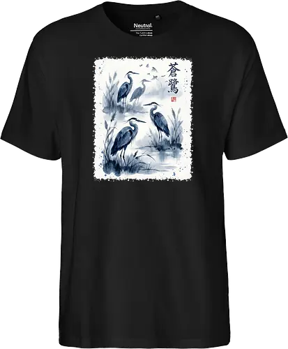 Blauer Kranich – Japanische Zen Aquarellkunst