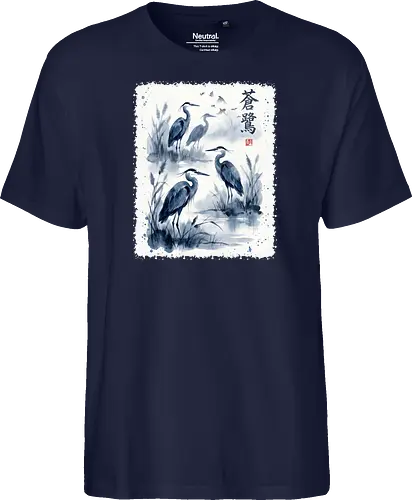Blauer Kranich – Japanische Zen Aquarellkunst