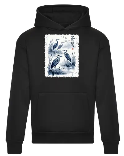 Blauer Kranich – Japanische Zen Aquarellkunst
