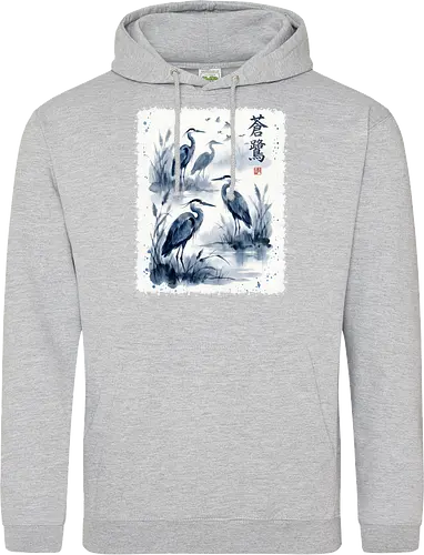 Blauer Kranich – Japanische Zen Aquarellkunst