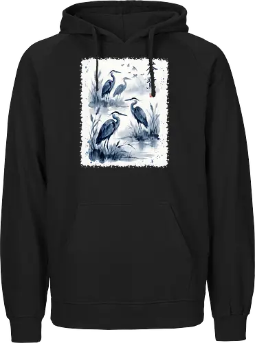Blauer Kranich – Japanische Zen Aquarellkunst