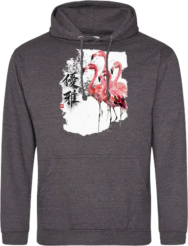 Flamingos – Japanischer Zen Aquarellstil