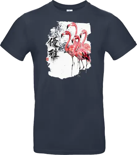 Flamingos – Japanischer Zen Aquarellstil