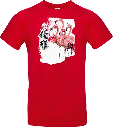 Flamingos – Japanischer Zen Aquarellstil