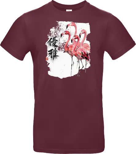 Flamingos – Japanischer Zen Aquarellstil