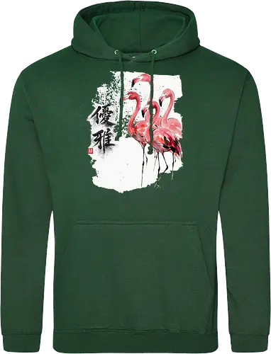 Flamingos – Japanischer Zen Aquarellstil