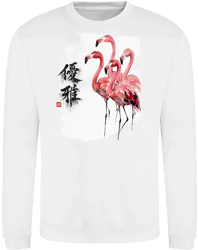 Flamingos – Japanischer Zen Aquarellstil